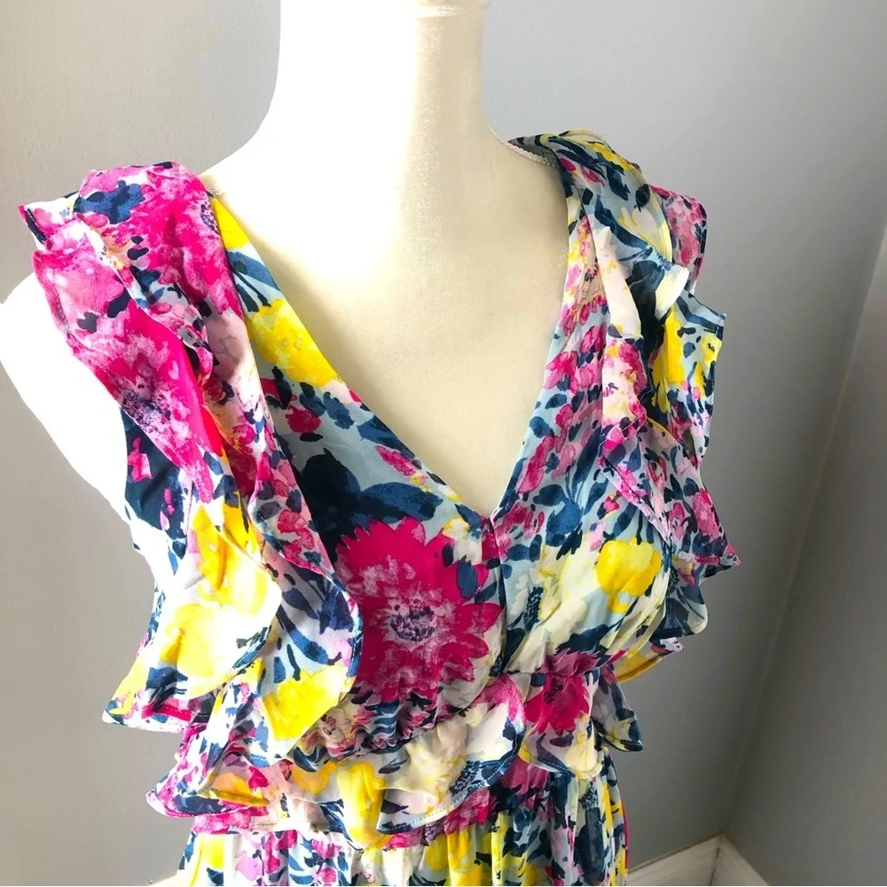 LC Lauren Conrad Floral Dress Multicolor Pastel NWT - Picture 3 of 7